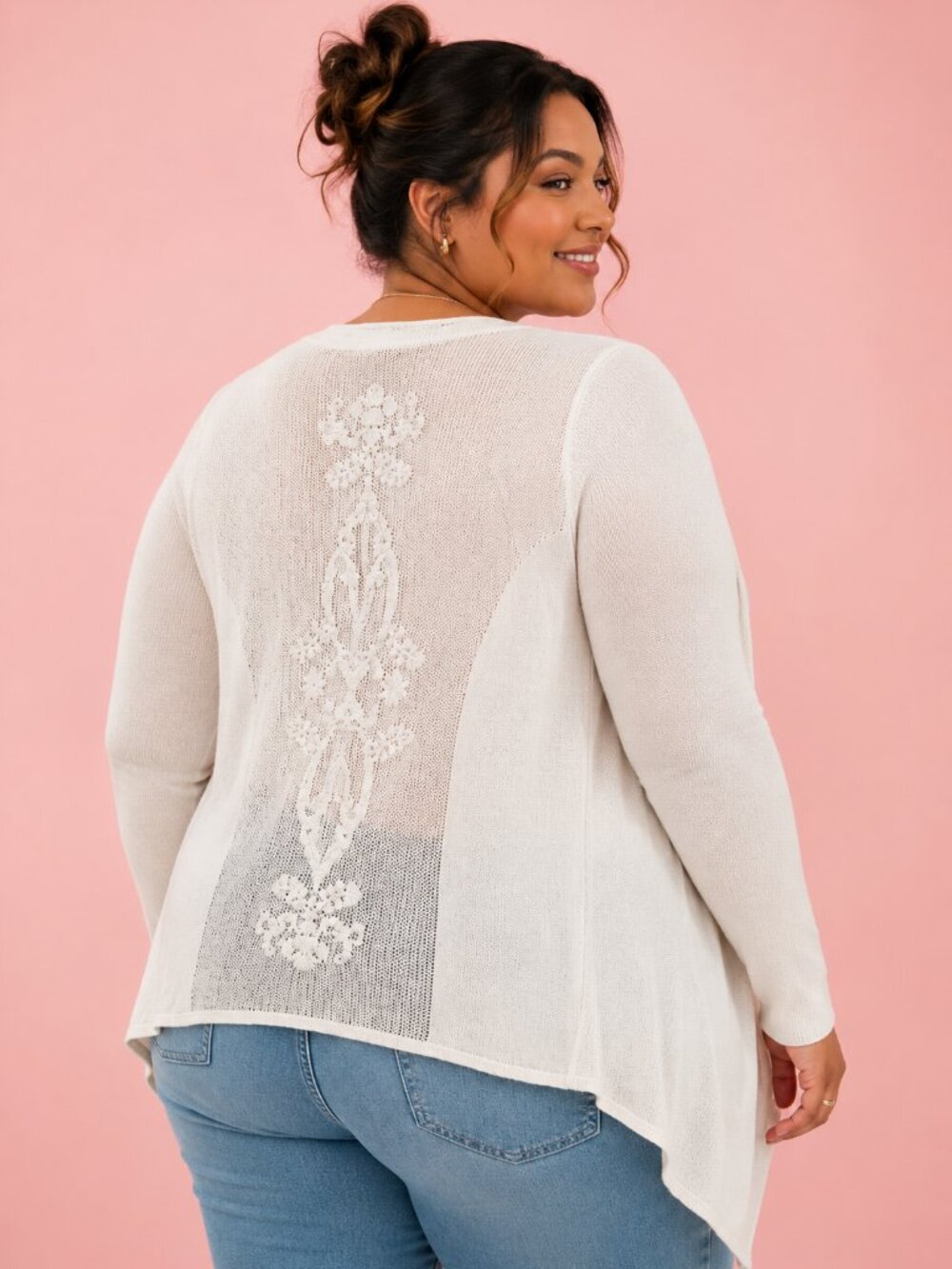Torrid Pointelle Drape Front Cardigan